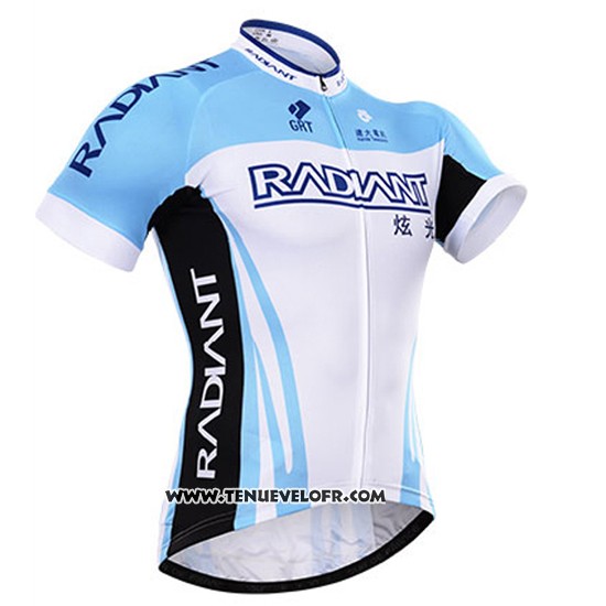 Maillot Ciclismo To The Fore Azur et Blanc Manches Courtes et Cuissard